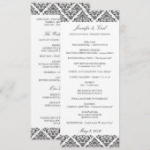Programmes de mariage en damas noir (Devant / Derrière)