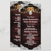 Programmes de mariage en pot Mason tournesol en bo (Devant / Derrière)