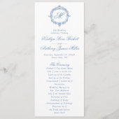 Programmes de mariage en toile de Jouy bleue vinta (Devant)