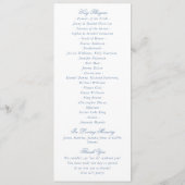 Programmes de mariage en toile de Jouy bleue vinta (Dos)