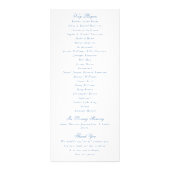 Programmes de mariage en toile de Jouy bleue vinta (Dos)