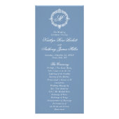 Programmes de mariage en toile de Jouy bleue vinta (Devant)