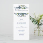 Programmes de Mariage - Feuillage Peint (Bleu Pous (Debout devant)