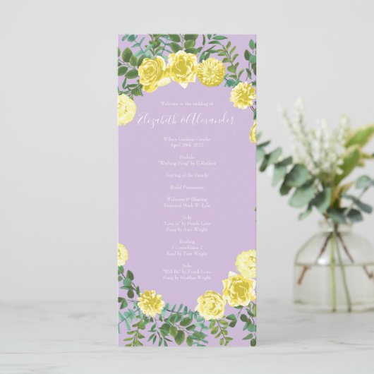 Programmes de mariage Fleur de lilas jaune clair R (Debout devant)