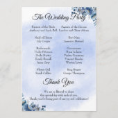 Programmes de mariage floral bleu chic (Dos)