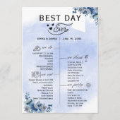 Programmes de mariage floral bleu chic (Devant)