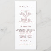 Programmes de mariage floral de Bourgogne (Dos)