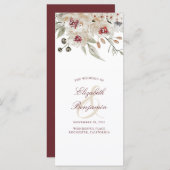 Programmes de mariage floral de Bourgogne et d'Ivo (Devant / Derrière)