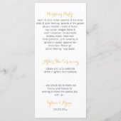 programmes de mariage floral gris-jaune (Dos)