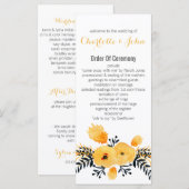 programmes de mariage floral gris-jaune (Devant / Derrière)