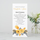 programmes de mariage floral gris-jaune (Debout devant)
