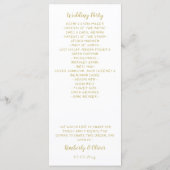 Programmes de mariage floral marsala blush et or (Dos)