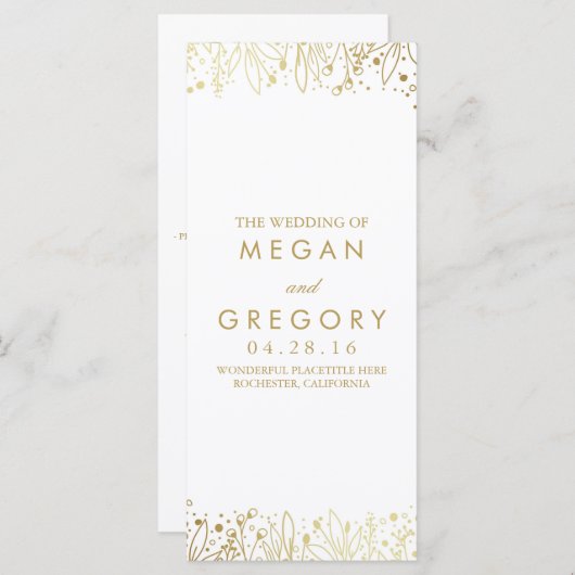 Programmes de mariage floral pour bébé (Devant / Derrière)