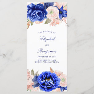 Programmes de mariage floral rose et marine