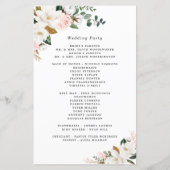 Programmes de mariage floral rose et or blanc (Dos)