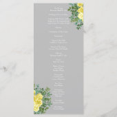 Programmes de mariage floral Rose jaune et gris cl (Dos)