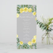 Programmes de mariage floral Rose jaune et gris cl (Debout devant)