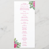 Programmes de mariage floral rose vif (Dos)