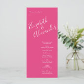Programmes de mariage floral rose vif (Debout devant)