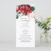 Programmes de mariage floral rouge et rose de Bour (Debout devant)