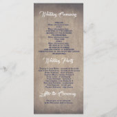 Programmes de mariage floral rustique de la marine (Dos)