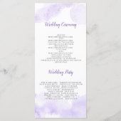 Programmes de mariage floral violet et argenté (Dos)