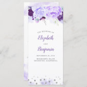 Programmes de mariage floral violet et argenté (Devant / Derrière)