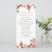 Programmes de mariage floraux aux fleurs de pêche (Debout devant)