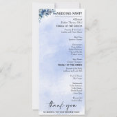 Programmes de mariage floraux bleus élégants (Dos)