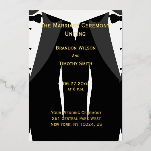 Programmes de mariage gay élégants avec véritable (Recto)