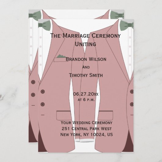 Programmes De Mariage Gay Rose Et Blanc (Devant / Derrière)