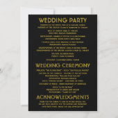 Programmes de mariage géométrique Black & Gold (Dos)