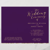 Programmes De Mariage Gold Foil Et Dark Purple (Devant)