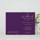 Programmes De Mariage Gold Foil Et Dark Purple (Debout devant)