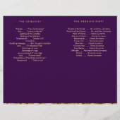Programmes De Mariage Gold Foil Et Dark Purple (Dos)