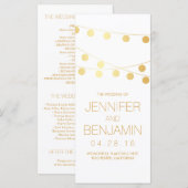 Programmes de mariage Gold Foil String (Devant / Derrière)