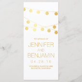 Programmes de mariage Gold Foil String (Devant)