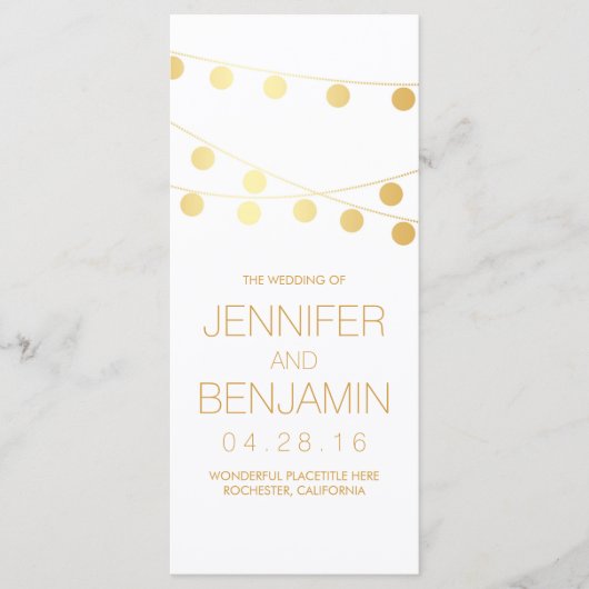 Programmes de mariage Gold Foil String (Devant)