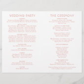 Programmes de mariage Gold Rose moderne (Dos)