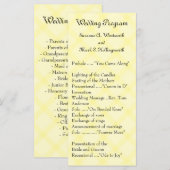 Programmes de mariage jaune, Mariage de jardin, Pr (Devant / Derrière)
