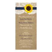 Programmes de mariage Kraft, dentelle et bleu mari (Devant)