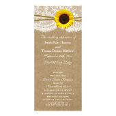 Programmes de mariage Kraft, dentelle et tournesol (Devant)