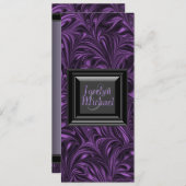 Programmes de mariage marbré noir violet (Devant / Derrière)