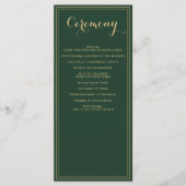 Programmes de mariage marbré vert et or (Devant)