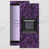 Programmes de mariage marbrés noir et violet (Devant / Derrière)