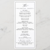 Programmes de mariage minimaliste et chic (Dos)