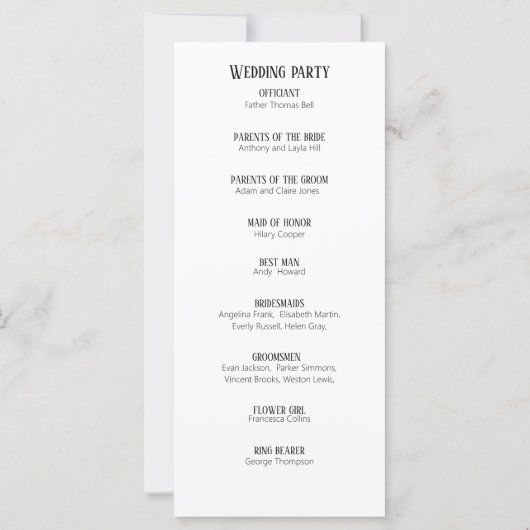 Programmes de mariage Modern daisy Carte Plate (Dos)