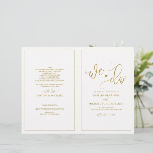Programmes de mariage Moderne Bounce Calligraphie  (Debout devant)