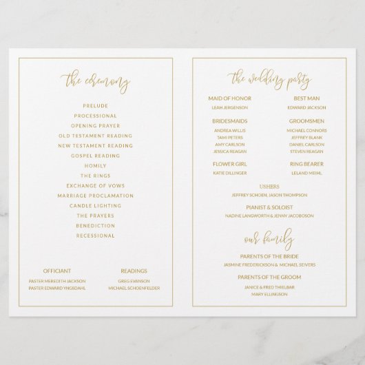 Programmes de mariage Moderne Bounce Calligraphie  (Dos)