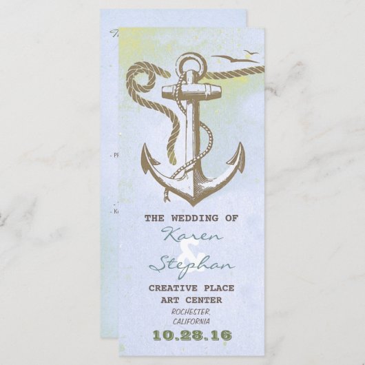 programmes de mariage nautique (Devant / Derrière)